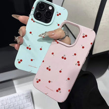 Load image into Gallery viewer, Cute Cartoon Cherry Lichee Pattern Silicone Phone Case For iPhone 16 15 14 13 12 11 Pro Max XS Max XR 14 15 16 Plus Cover Funda
