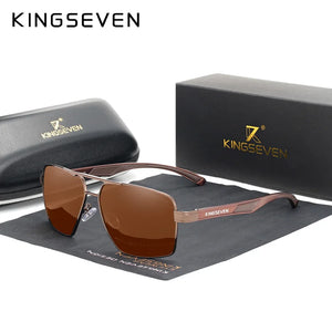 KINGSEVEN Polarized Sunglasses UV400 Red Design Aluminum Glasses