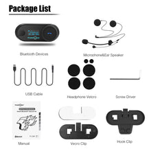 Load image into Gallery viewer, FreedConn Bluetooth Motorcycle Intercom Helmet Headset Wireless Motorbike Head Interphone LCD Screen FM Earphone