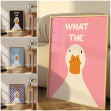 Load image into Gallery viewer, What the Duck Print Art Picture Funny Cute Animal Canvas Posters Modern Wall Painting for Bathroom Bedroom Dorm Decor