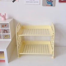 Load image into Gallery viewer, Desktop Stationery Rack Storage Holder Multi-Functional Plastic Shelf Makeup Organizer Office Dormitory Desk Organizer Shelf