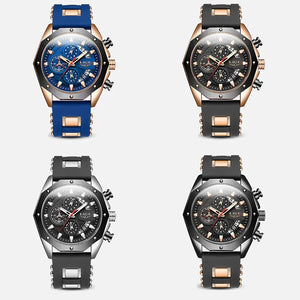 LIGE Fashion Men's Quartz Chronograph Sport Watch - Luxury Waterproof Wristwatch