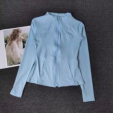 Load image into Gallery viewer, Women's Slim Fit Long Sleeve Sports Jacket Zip Fitness Yoga Workout Jacket Slim Tight Gym ActiveWear Top Running Jacket
