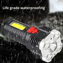 Load image into Gallery viewer, 5LED Rechargeable Camping Spotlight High Power Flashlight Outdoor Adventure Light