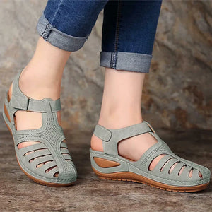 Women's Wedge Sandals, Comfortable Platform Heels with Ankle Strap, Summer Shoes