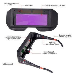 Solar Powered Auto Darkening Welding Helmet Welder Goggles LCD TIG MIG MMA Glasses