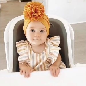 Cute Flower Baby Turban Hat - Soft Infant Headwrap Beanie for Girls