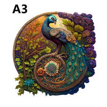 Load image into Gallery viewer, Round Peacock Wooden Jigsaw Puzzle Irregular Animal Shaped Wooden Puzzle Adult Puzzle Toys Festival Gift For Friends and Family