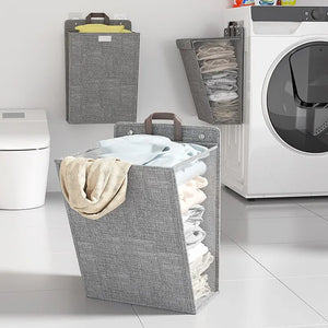 Foldable Adhesive Laundry Basket: Wall-Mounted Organizer for Clothes Storage