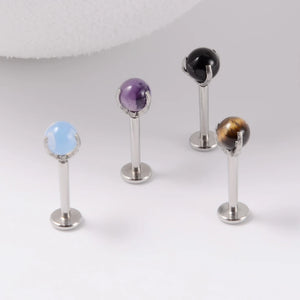 Surgical Steel Stone Stud Earring Tragus Helix Daith Cartilage Piercing