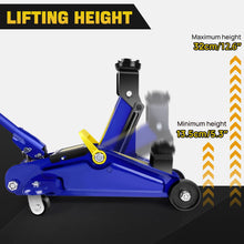 Load image into Gallery viewer, 2 Ton Hydraulic Trolley Steel Jack – Flat Lifting Height 135-320 mm with 360° Wheels | Car Lifter Axle Stand for Workshop &amp; Home