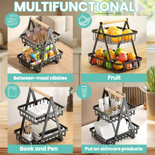 Load image into Gallery viewer, 2-Tier Fruit Basket ,Fruit Bowl Holder Bread Basket Vegetable Rack, Detachable Fruit Holder for Fruit, Vegetables, Snacks