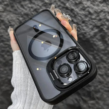 Load image into Gallery viewer, Luxury Magnetic Shockproof Phone Case For iPhone 15 14 13 12 11 16 17 Pro Max Plus 16E Funda Stand Glass Lens Protection Cover
