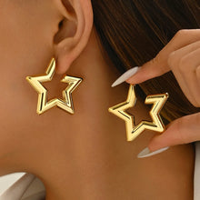 Load image into Gallery viewer, серьги Geometric Irregular Metallic Color Earrings for Women 2024 Minimalist Style Personality Earrings Trendy Jewelry Gift