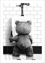 Load image into Gallery viewer, Black White Cute Bear Bathroom Decoration Poster Canvas Print Painting Wall Picture Art Modern Fashion Room Home Toilet Decor