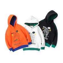 Load image into Gallery viewer, Boys&#39; Hooded Cartoon Letter Coat Autumn Winter Thickened Long Sleeve Kids Jacket