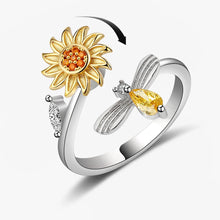 Load image into Gallery viewer, Anti Stress Anxiety Fidget Rings for Women Satinless Steel Spinner Sunflower Sun Star Ring Trendy Jewelry Gift Dropshipping