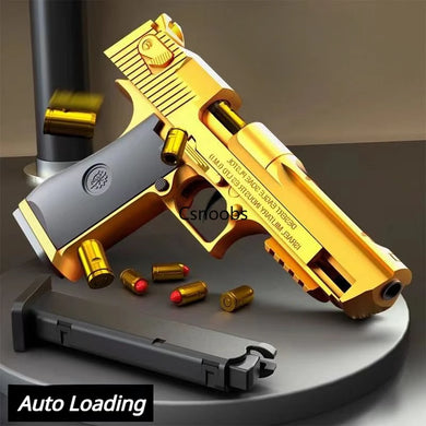 Mechanical Desert Eagle Toy Gun - Automatic Shell Ejection Airsoft Pistol for Kids