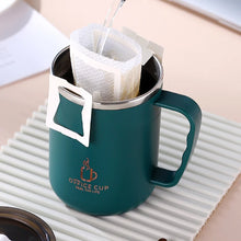 Load image into Gallery viewer, 500ml/17oz 304 Stainless Steel Water Bottle Double Layers Coffee Mug Milk Cup With Plastic Lid And Handle