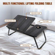 Load image into Gallery viewer, Laptop Desk, Laptop Bed Table with Foldable Legs &amp; Cup Slot,Reading Holder Notebook Stand Breakfast Bed Tray Book Holder for Bed