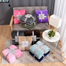 Load image into Gallery viewer, Winter Flannel Blanket | Soft Coral Fleece Faux Fur Throw, Plaid Bedspread &amp; Sofa Cover