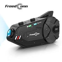 Load image into Gallery viewer, Freedconn R1 Plus Motorcycle Intercom Helmet Dash Cam Bluetooth Headsets Handsfree Communicator Video Record 1080P Interphone