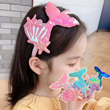 Load image into Gallery viewer, Cute Sequins Mermaid Tail Headbands Rainbow Princess Baby Hair Bands Kids Party Accessories