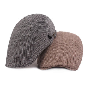 Men's Vintage Herringbone Newsboy Cap Autumn Spring Casual Gatsby Beret