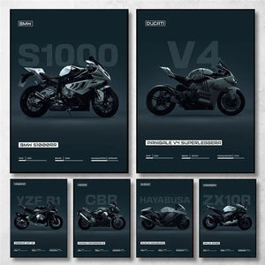 Motorcycle Bike Art Poster Canvas Painting – S1000RR / Ducati Streetfighter V4 / YZR M1