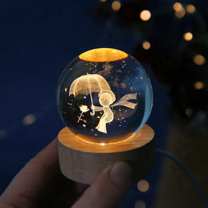 3D Crystal Solar System Night Light - Unique Astronomy Gift