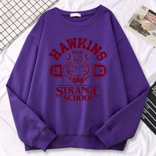 Load image into Gallery viewer, Casual Street Womens Sweatshirt Hawkins High School Indiana 1983 Printing Hoodies Loose Crewneck Pullovers Warm Fleece Clothes