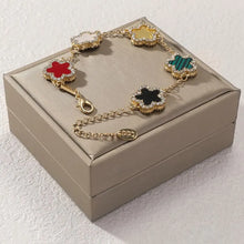 Load image into Gallery viewer, Flower Shape Bracelet Multi Colored Cubic Zirconia Adjustable Chain Sweet Style Jewelry