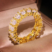 Load image into Gallery viewer, New Luxury Female White Crystal Stone Ring Rose Gold Silver Wedding 925 Silver Ring Female Cute Oval Zircon Engagement Jewelry