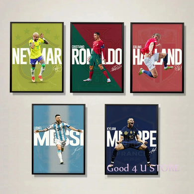 R-Ronaldo Soccer Star Poster – Canvas Wall Art for Boys Room Decor, Football Art