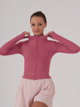 Load image into Gallery viewer, Fitfemme Sports Jacket Women Zip Fitness Yoga Shirt Winter Warm Gym Top Activewear Running Coats Workout Clothes For Cycling