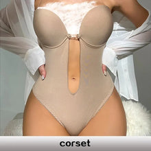 Load image into Gallery viewer, Seamless Shapewear Thong! Backless, U-Plunge Bra