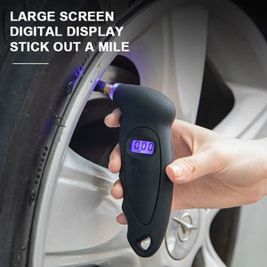 High Precision Digital Tire Pressure Gauge - LCD Display with Backlight - Car Tyre Meter