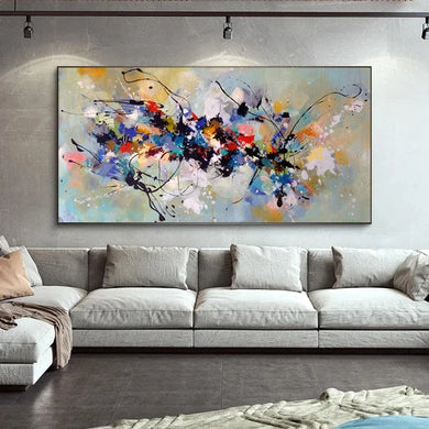 Scandinavian Abstract Wall Art - Large Size Colorful HD Canvas Oil Painting Poster
