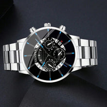 Load image into Gallery viewer, Men&#39;s Stainless Steel Quartz Calendar Wristwatch Luxury Business Casual Leather Watch