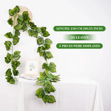 Load image into Gallery viewer, 2.1M Green Ivy Leaf Hanging Vine Artificial Garland – Silk Wall Plant Home Garden Decoration Wedding Party DIY Fake Wreath Leaves