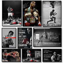 Load image into Gallery viewer, Boxer Wall Art Poster Mike Tyson Muhammad Ali Motivational Quote Home Decor Pictures Prints Canvas Painting Living Room Decor