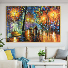 Load image into Gallery viewer, Modern Abstract Wall Art - Night Landscape with Colorful Trees - HD Oil on Canvas Poster