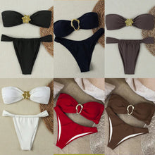 Load image into Gallery viewer, "2026 Sexy Bandeau Push-Up Bikini Set - Brazilian Thong Swimwear for Women"
