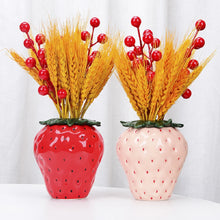 Load image into Gallery viewer, Strawberry vase, ceramic fruit shaped vase, home decoration, New Year decoration vase
