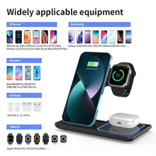 Load image into Gallery viewer, 3 in 1 Wireless Travel Charger Stand For iPhone 16~12 Pro Max iWatch S10~2 SE Ultra AirPods 4/3 Pro Foldable Fast Charging Dock