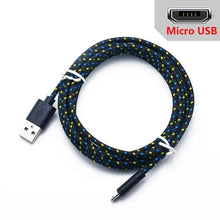 Load image into Gallery viewer, 2.4A Micro USB Cable 0.5m/1m/2m/3m Data Sync USB Charge Cable For Samsung Huawei Xiaomi Android Nylon Braided Microusb Data Cord