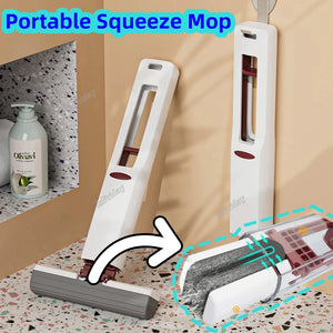 Portable Squeeze Mop – Mini Handheld Cleaner for Kitchen, Bathroom, and Windows