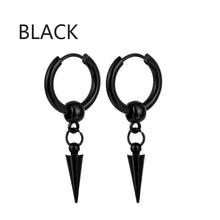 Load image into Gallery viewer, 1 Pairs Punk Stainless Steel Stud Earrings Black Earrings Set For Men Women Vintage Hip Hop Piercing Ear Jewelry