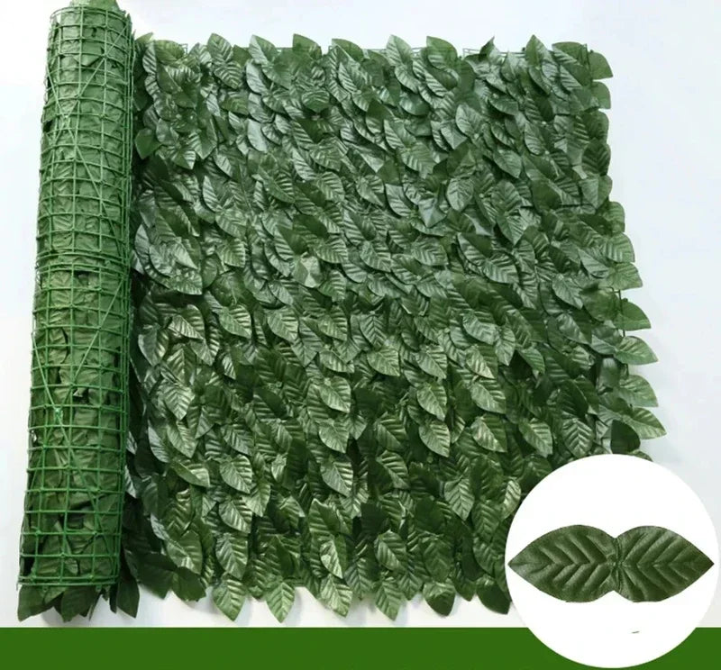 Artificial Ivy Hedge Green Leaf Fence Panels – Faux Privacy Fence Screen