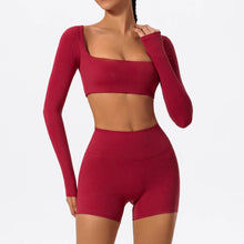 Load image into Gallery viewer, Ctenkevet Long-Sleeved Sports Fitness Set Women Outdoors Running Activewear Female Yoga Clothes Crop Top Sport Outfit For Woman